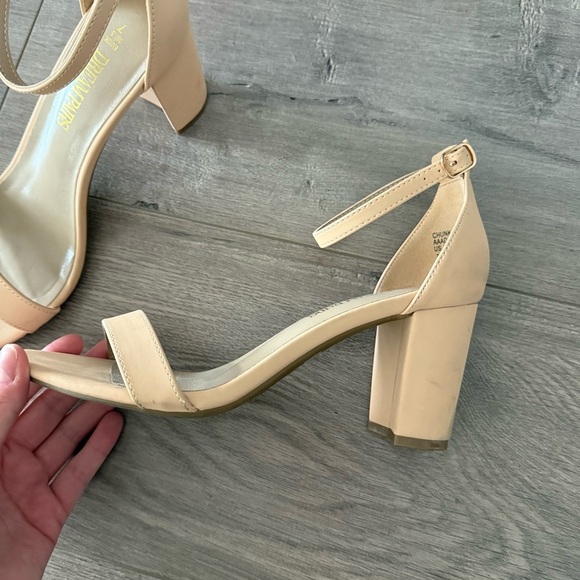 ❄️BF SALE❄️ Dream Pairs Nude Cream Strappy Block Heel Sandals - Picture 4 of 7